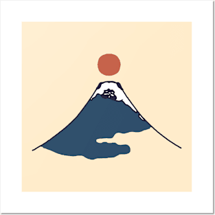 Abstract Mount Fuji Pug Posters and Art